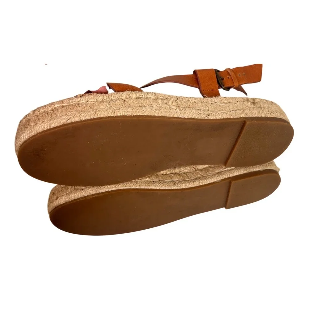 Madewell Malia Leather Espadrille Platform‎ Sandals 9.5
